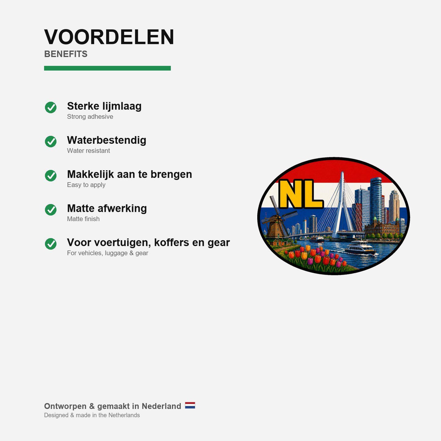 Rotterdam Sticker, Waterproof Premium Matte Vinyl Decal, Netherlands City Travel Souvenir Sticker