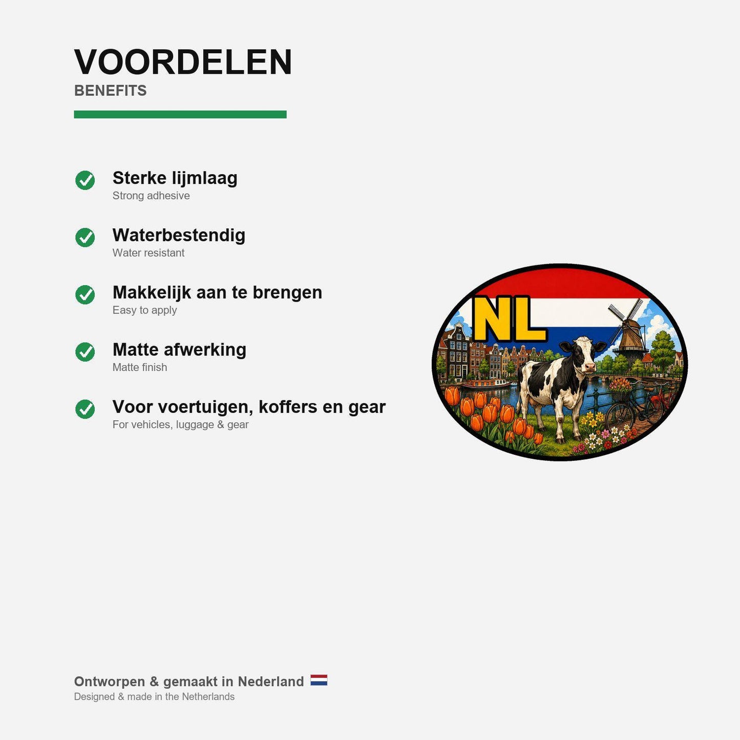 Netherlands Sticker, Waterproof Premium Matte Vinyl Decal, City Travel Souvenir Sticker