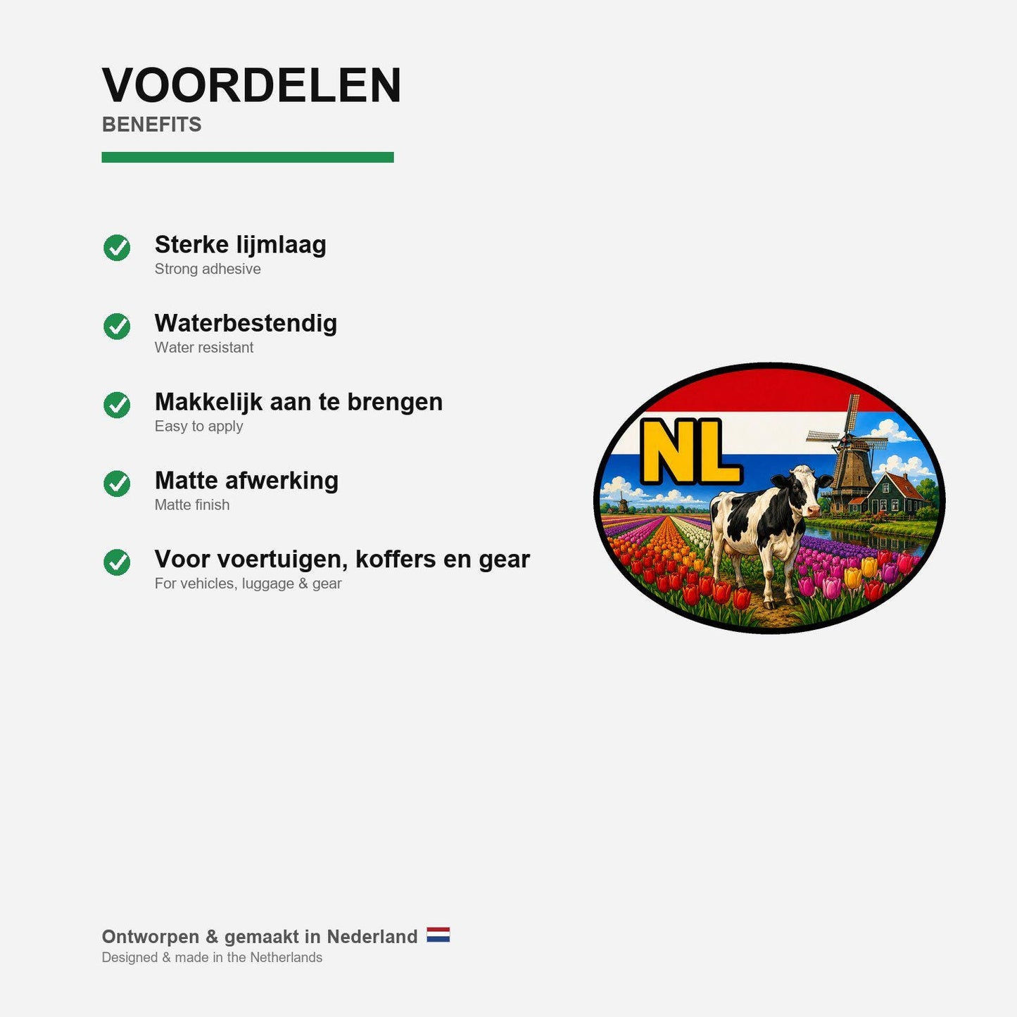 Holland Sticker, Waterproof Premium Matte Vinyl Decal, Netherlands City Travel Souvenir Sticker