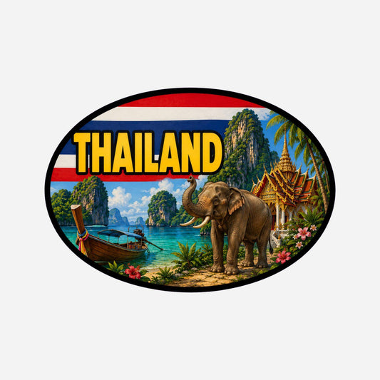 Thailand Country Code Sticker, Waterproof Premium Matte Vinyl Decal, Camper Caravan Vehicle Sticker