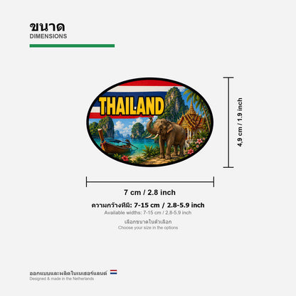 Thailand Country Code Sticker, Waterproof Premium Matte Vinyl Decal, Camper Caravan Vehicle Sticker
