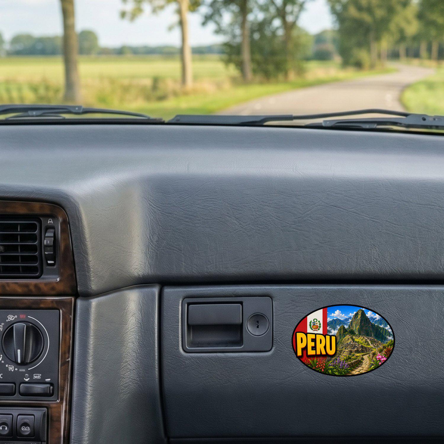 Peru Country Code Sticker, Waterproof Premium Matte Vinyl Decal, Camper Caravan Vehicle Sticker
