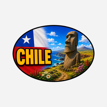 Chile Country Code Sticker, Waterproof Premium Matte Vinyl Decal, Camper Caravan Vehicle Sticker
