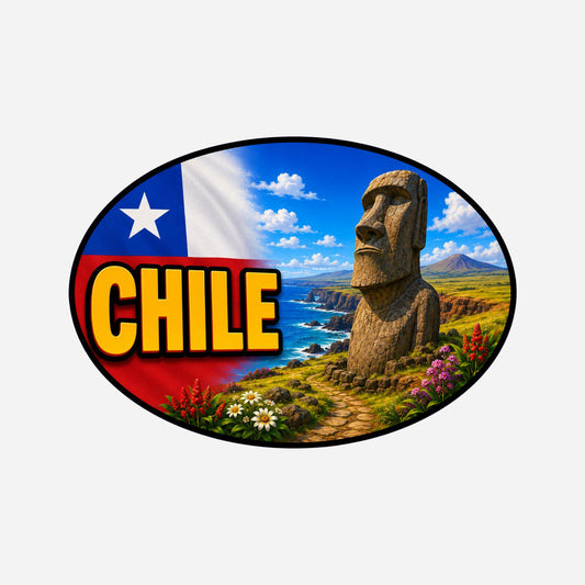 Chile Country Code Sticker, Waterproof Premium Matte Vinyl Decal, Camper Caravan Vehicle Sticker