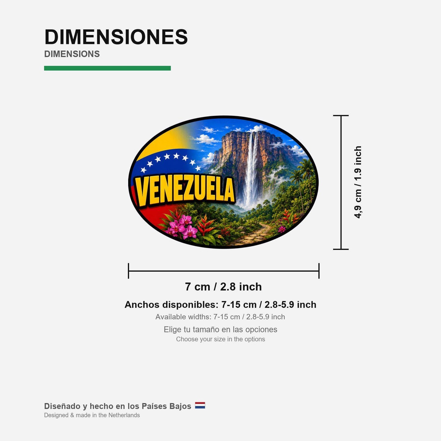 Venezuela Country Code Sticker, Waterproof Premium Matte Vinyl Decal, Camper Caravan Vehicle Sticker