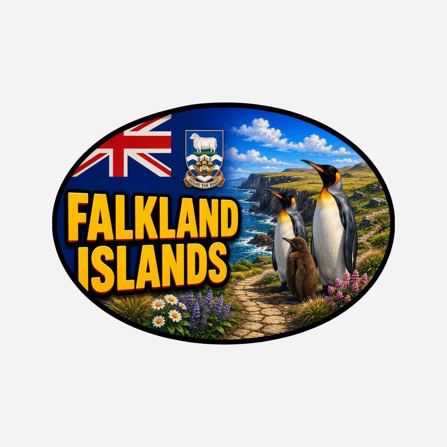 Falkland Islands Sticker, Waterproof Premium Matte Vinyl Decal, Camper Caravan Vehicle Sticker