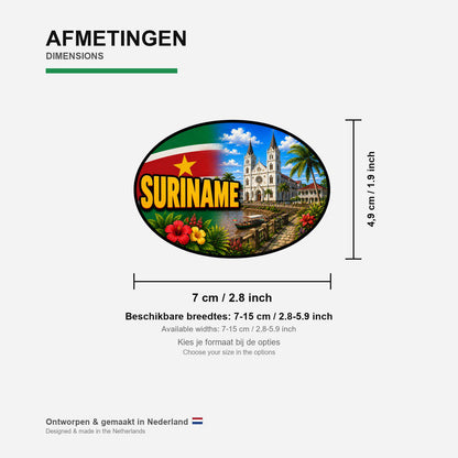 Suriname Country Code Sticker, Waterproof Premium Matte Vinyl Decal, Camper Caravan Vehicle Sticker