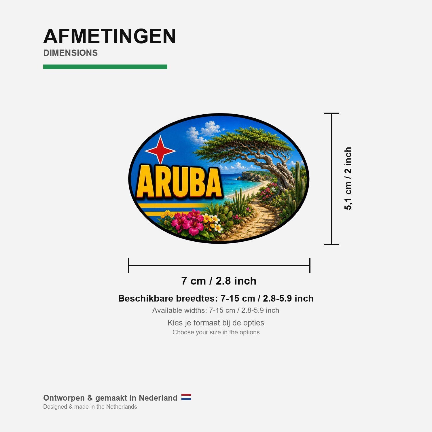 Aruba Country Code Sticker, Waterproof Premium Matte Vinyl Decal, Camper Caravan Vehicle Sticker