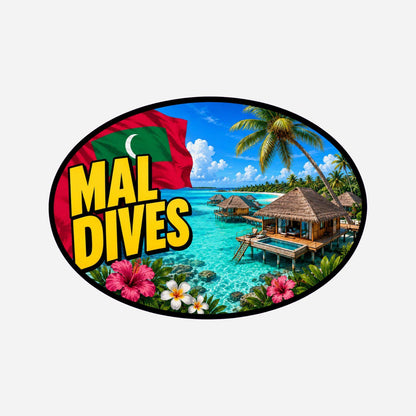 Maldives Country Code Sticker, Waterproof Premium Matte Vinyl Decal, Camper Caravan Vehicle Sticker