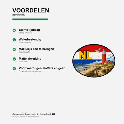 Texel Variant 2 Sticker, Waterproof Premium Matte Vinyl Decal, Netherlands City Travel Souvenir Sticker