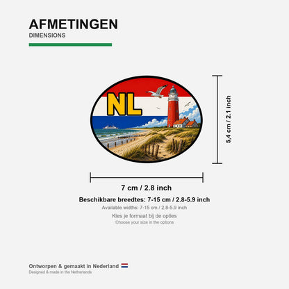 Texel Variant 2 Sticker, Waterproof Premium Matte Vinyl Decal, Netherlands City Travel Souvenir Sticker