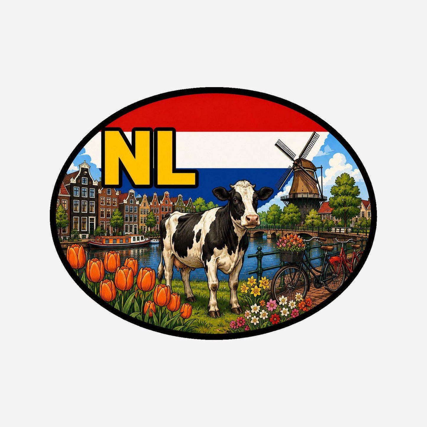 Netherlands Sticker, Waterproof Premium Matte Vinyl Decal, City Travel Souvenir Sticker