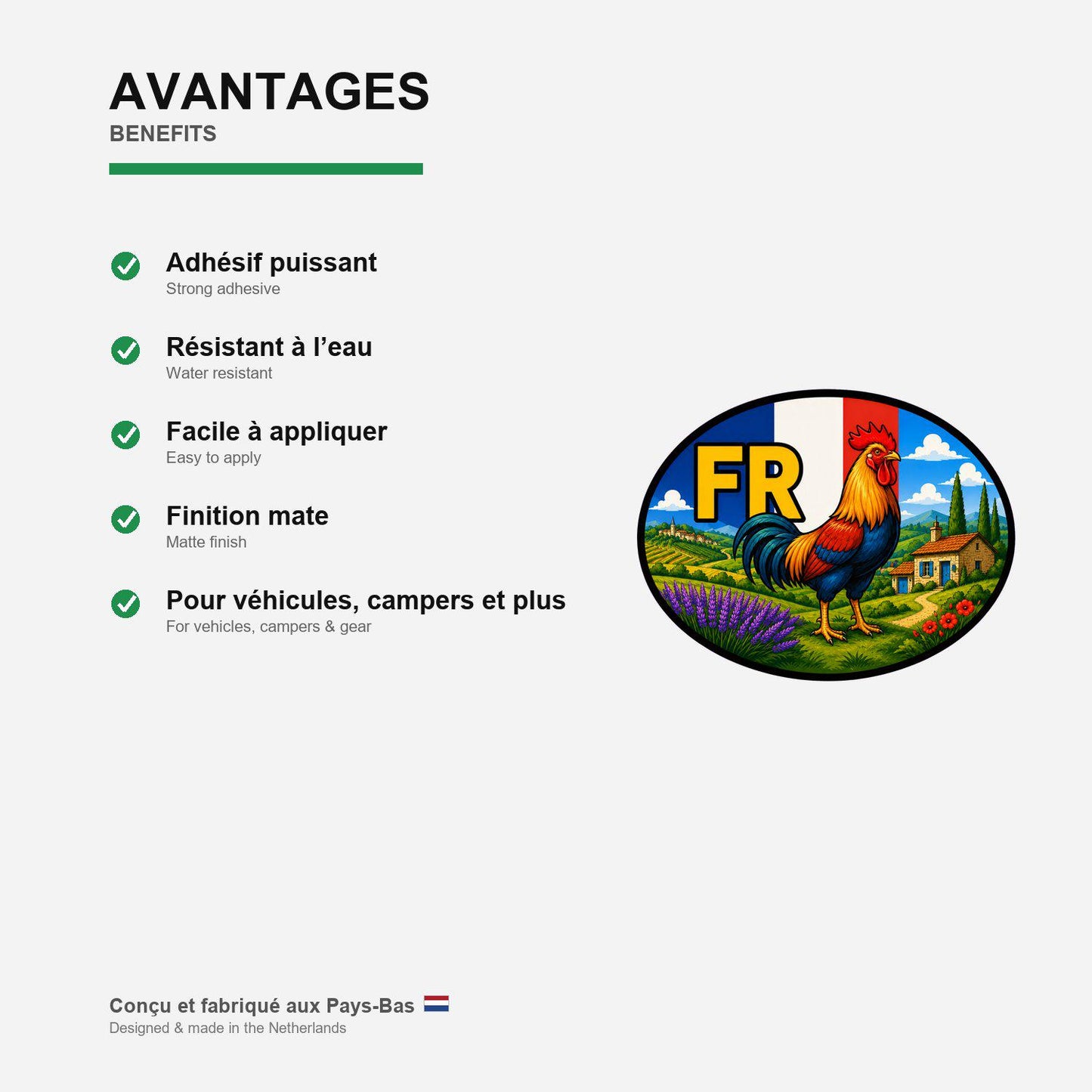 France Sticker, Waterproof Premium Matte Vinyl Decal, Land Travel Souvenir Sticker