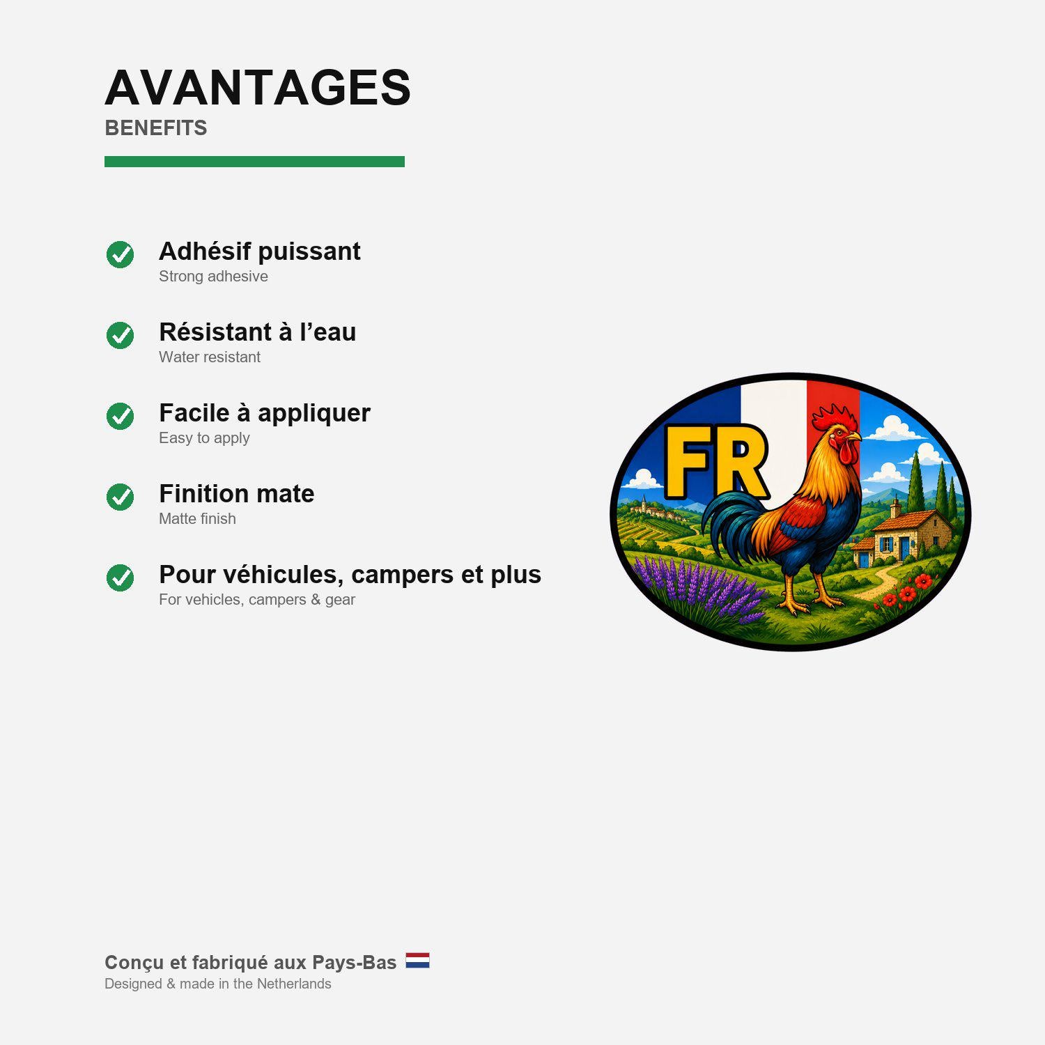 France Sticker, Waterproof Premium Matte Vinyl Decal, Land Travel Souvenir Sticker
