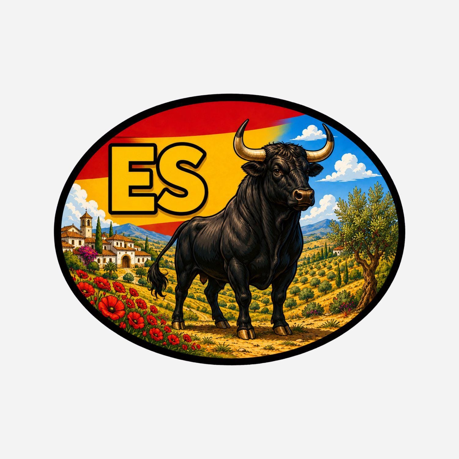 Spain Country Code Sticker, Waterproof Premium Matte Vinyl Decal, Camper Caravan Vehicle Sticker