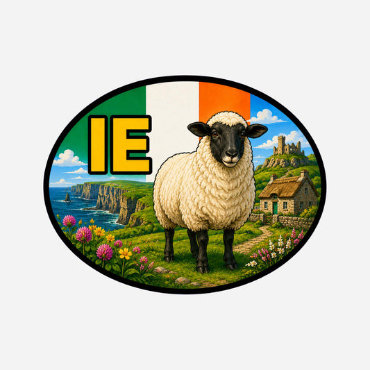 Ireland Country Code Sticker, Waterproof Premium Matte Vinyl Decal, Camper Caravan Vehicle Sticker