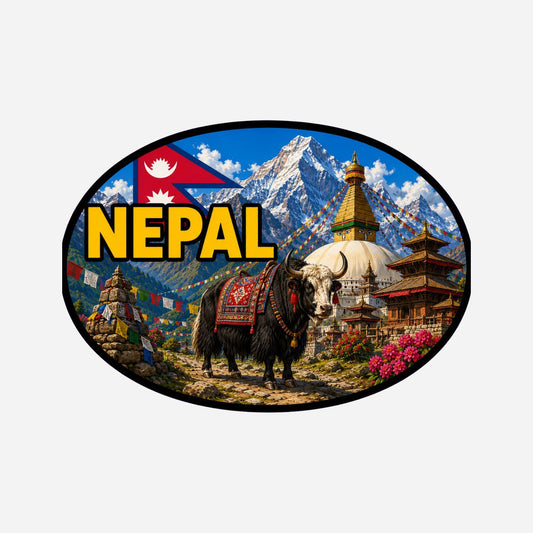 Nepal Country Code Sticker, Waterproof Premium Matte Vinyl Decal, Camper Caravan Vehicle Sticker