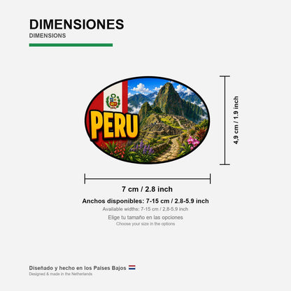 Peru Country Code Sticker, Waterproof Premium Matte Vinyl Decal, Camper Caravan Vehicle Sticker