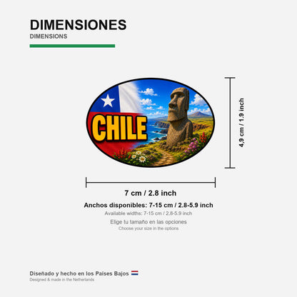 Chile Country Code Sticker, Waterproof Premium Matte Vinyl Decal, Camper Caravan Vehicle Sticker