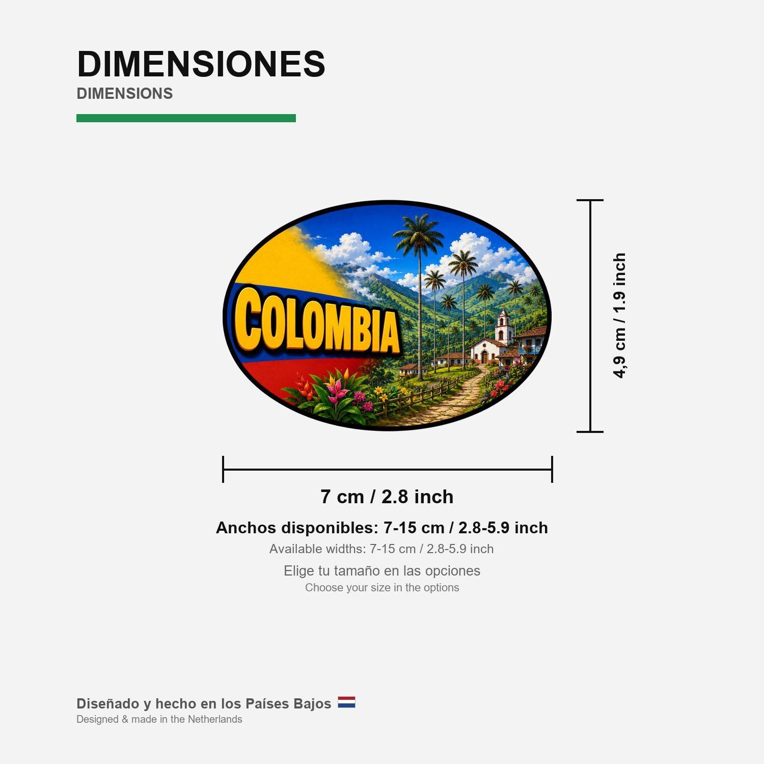 Colombia Country Code Sticker, Waterproof Premium Matte Vinyl Decal, Camper Caravan Vehicle Sticker