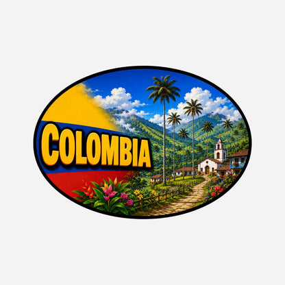 Colombia Country Code Sticker, Waterproof Premium Matte Vinyl Decal, Camper Caravan Vehicle Sticker