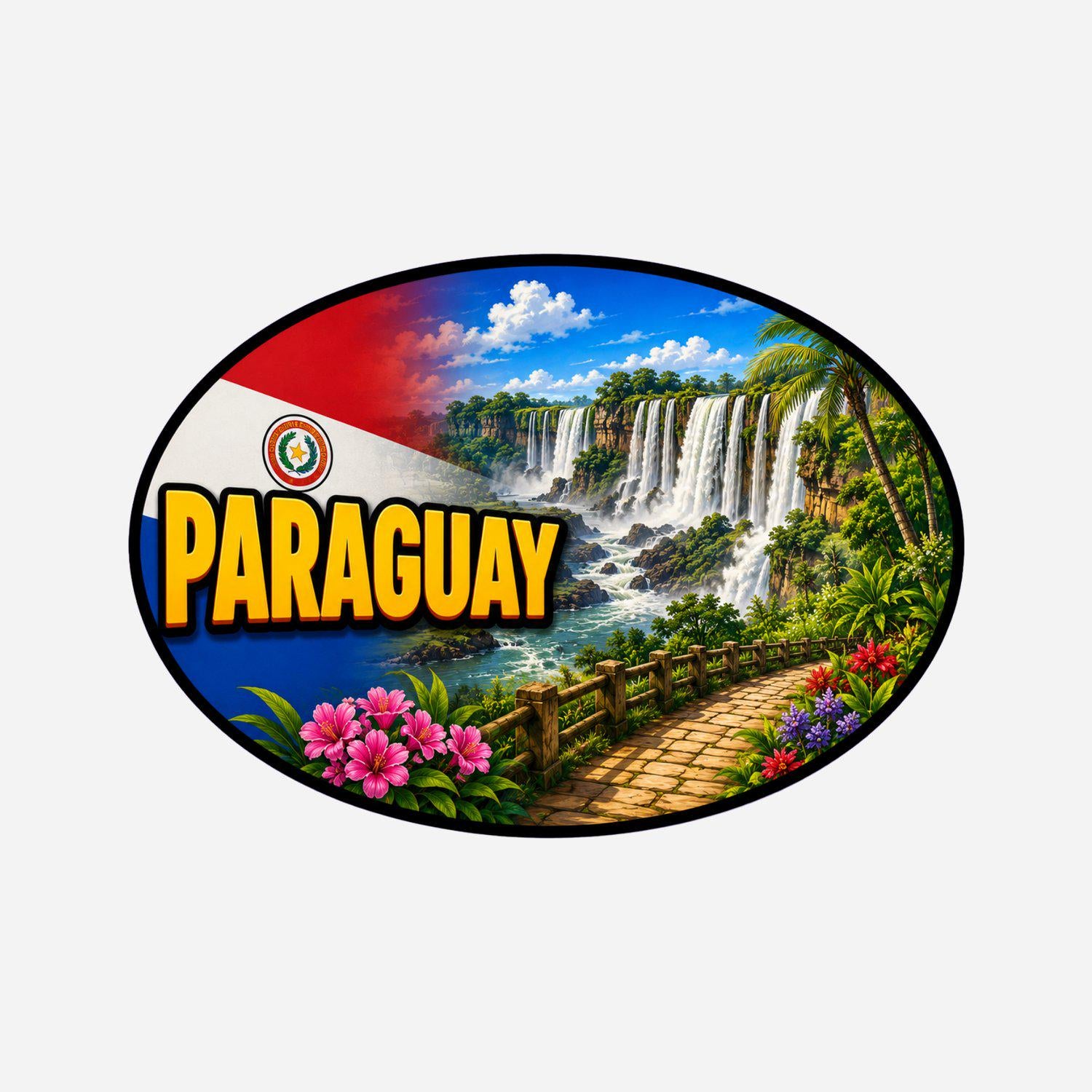 Paraguay Country Code Sticker, Waterproof Premium Matte Vinyl Decal, Camper Caravan Vehicle Sticker