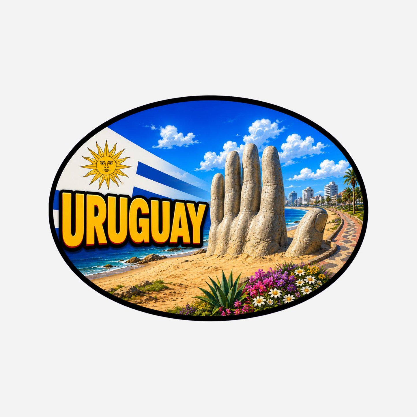 Uruguay Country Code Sticker, Waterproof Premium Matte Vinyl Decal, Camper Caravan Vehicle Sticker