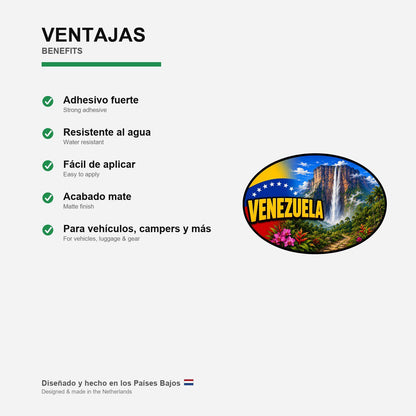 Venezuela Country Code Sticker, Waterproof Premium Matte Vinyl Decal, Camper Caravan Vehicle Sticker
