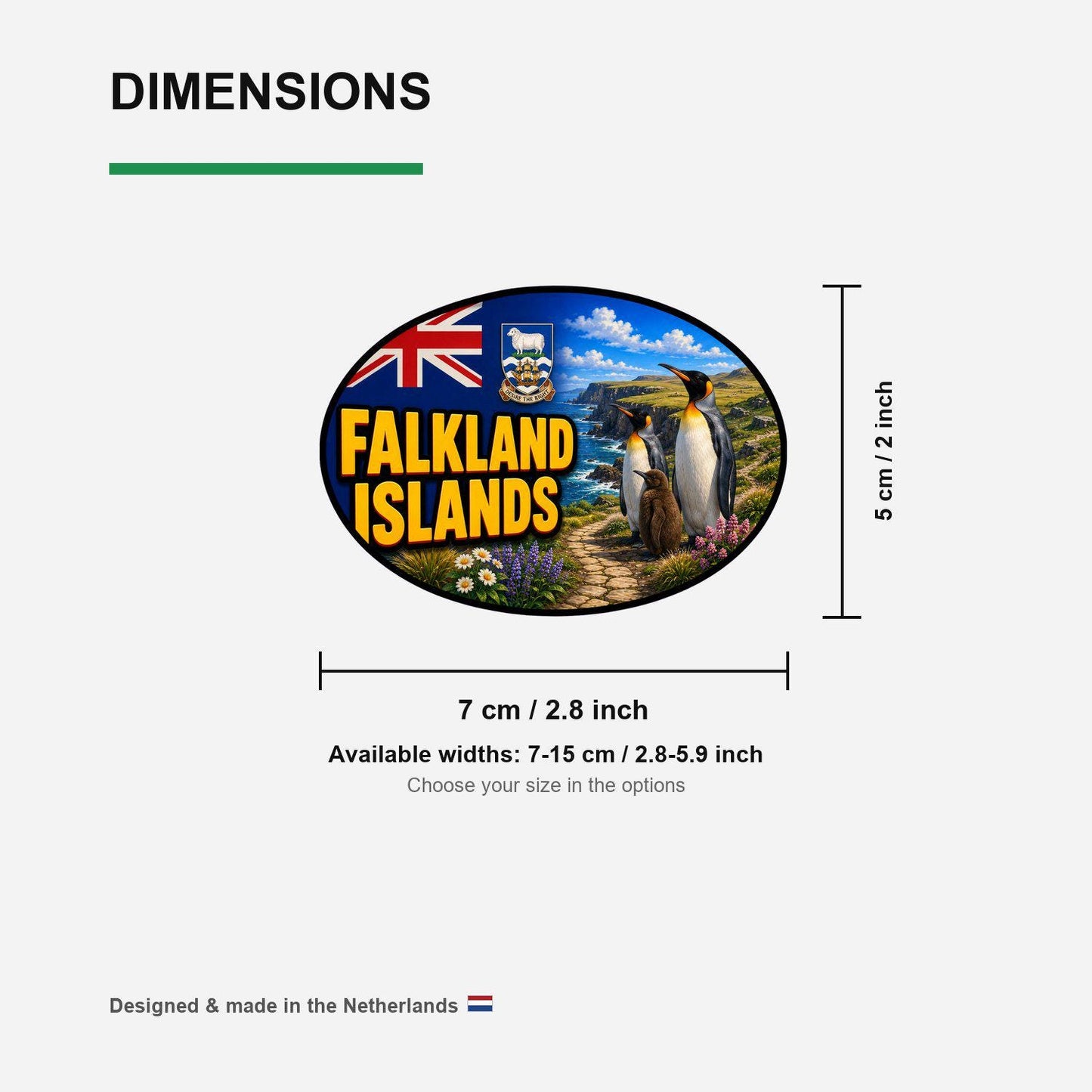 Falkland Islands Sticker, Waterproof Premium Matte Vinyl Decal, Camper Caravan Vehicle Sticker
