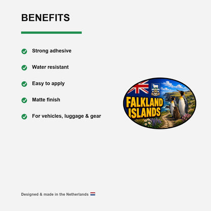 Falkland Islands Sticker, Waterproof Premium Matte Vinyl Decal, Camper Caravan Vehicle Sticker