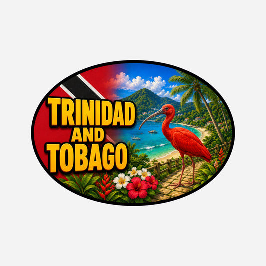 Trinidad and Tobago Country Code Sticker, Waterproof Premium Matte Vinyl Decal, Camper Caravan Vehicle Sticker