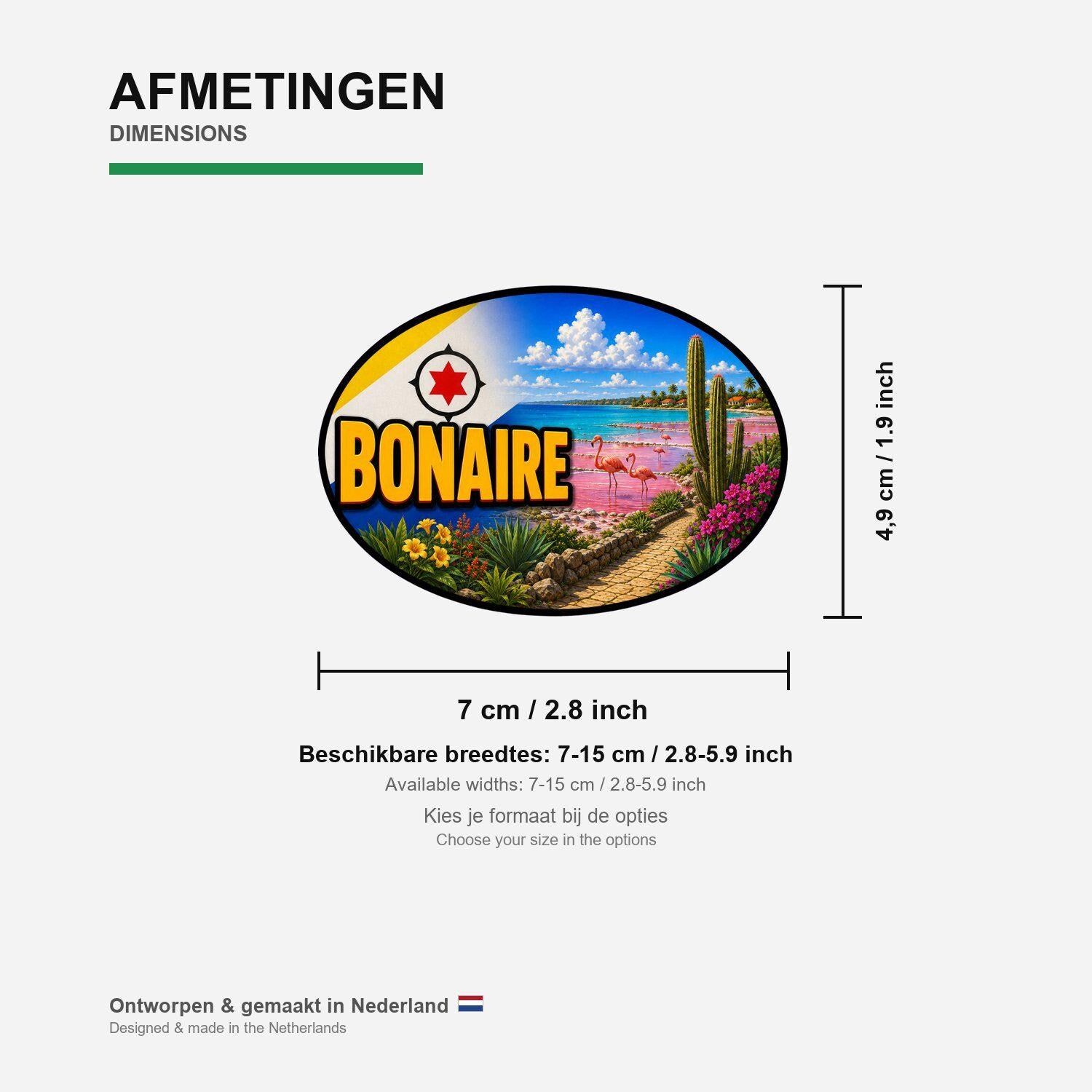 Bonaire Country Code Sticker, Waterproof Premium Matte Vinyl Decal, Camper Caravan Vehicle Sticker