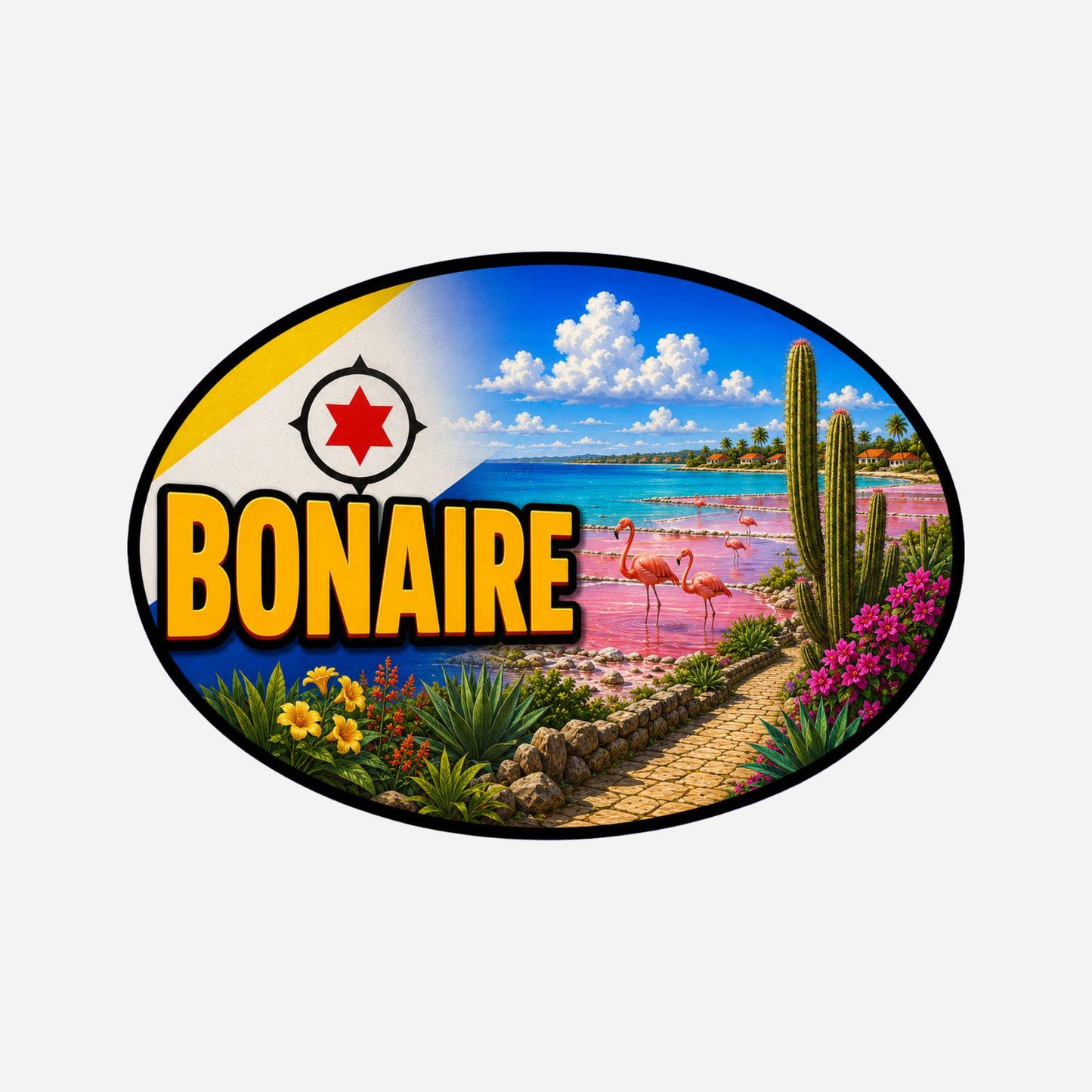 Bonaire Country Code Sticker, Waterproof Premium Matte Vinyl Decal, Camper Caravan Vehicle Sticker
