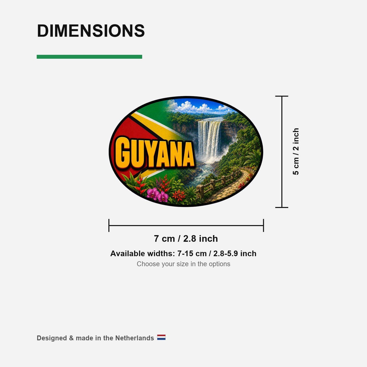 Guyana Country Code Sticker, Waterproof Premium Matte Vinyl Decal, Camper Caravan Vehicle Sticker