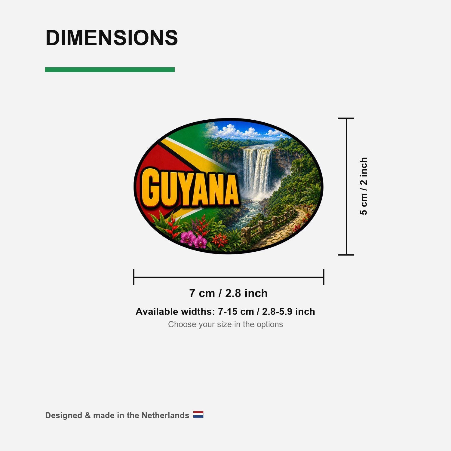 Guyana Country Code Sticker, Waterproof Premium Matte Vinyl Decal, Camper Caravan Vehicle Sticker