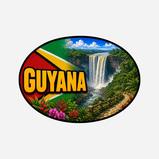 Guyana Country Code Sticker, Waterproof Premium Matte Vinyl Decal, Camper Caravan Vehicle Sticker