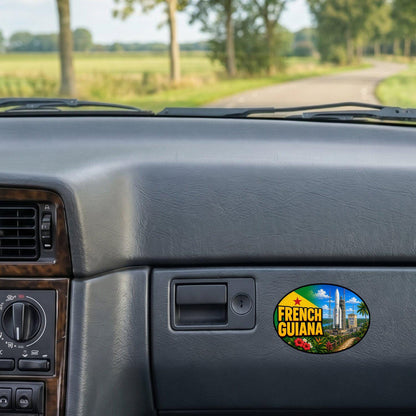 French Guyana Sticker, Waterproof Premium Matte Vinyl Decal, Camper Caravan Vehicle Sticker