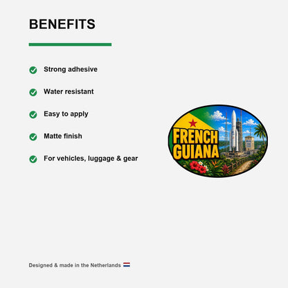 French Guyana Sticker, Waterproof Premium Matte Vinyl Decal, Camper Caravan Vehicle Sticker