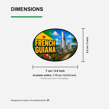French Guyana Sticker, Waterproof Premium Matte Vinyl Decal, Camper Caravan Vehicle Sticker