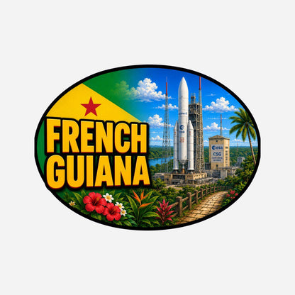 French Guyana Sticker, Waterproof Premium Matte Vinyl Decal, Camper Caravan Vehicle Sticker