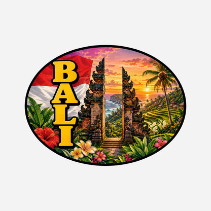Bali Indonesia Country Code Sticker, Waterproof Premium Matte Vinyl Decal, Camper Caravan Vehicle Sticker