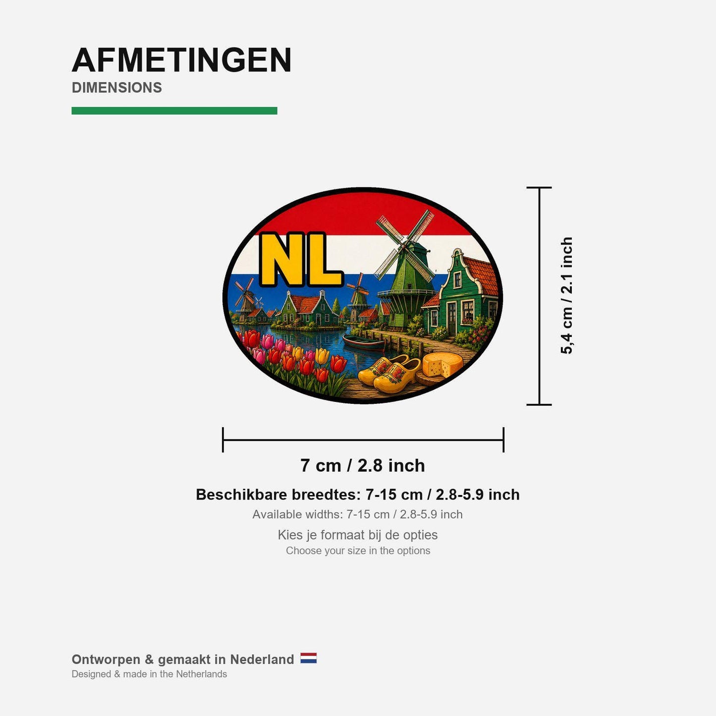 Zaanse Schans Sticker, Waterproof Premium Matte Vinyl Decal, Netherlands City Travel Souvenir Sticker