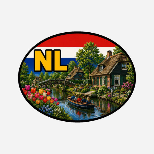 Giethoorn Sticker, Waterproof Premium Matte Vinyl Decal, Netherlands City Travel Souvenir Sticker
