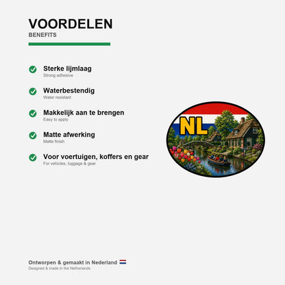 Giethoorn Sticker, Waterproof Premium Matte Vinyl Decal, Netherlands City Travel Souvenir Sticker