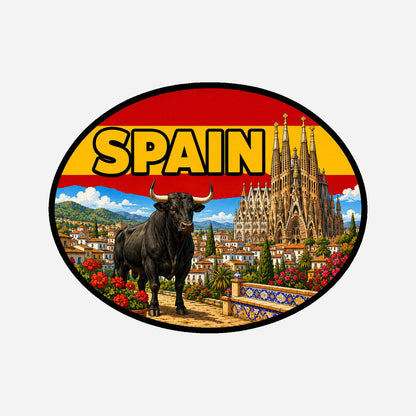 Barcelona Spain Sticker, Waterproof Premium Matte Vinyl Decal, City Travel Souvenir Sticker